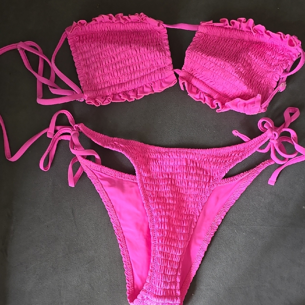 Pink Ruffled Bikini Set